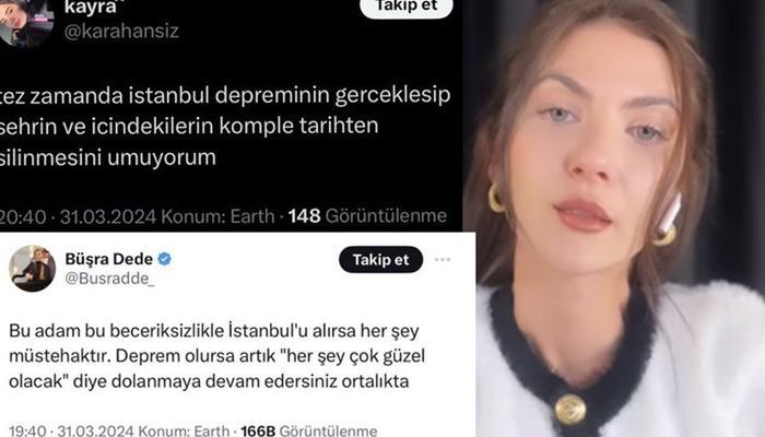 Sosyal medyada aşırı "deprem" paylaşımları!  Büşra Dede skandal açıklamalar yapmaktan geri durmadı